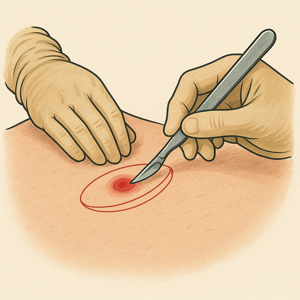 Cirurgia Dermatológica. Excisão e sutura